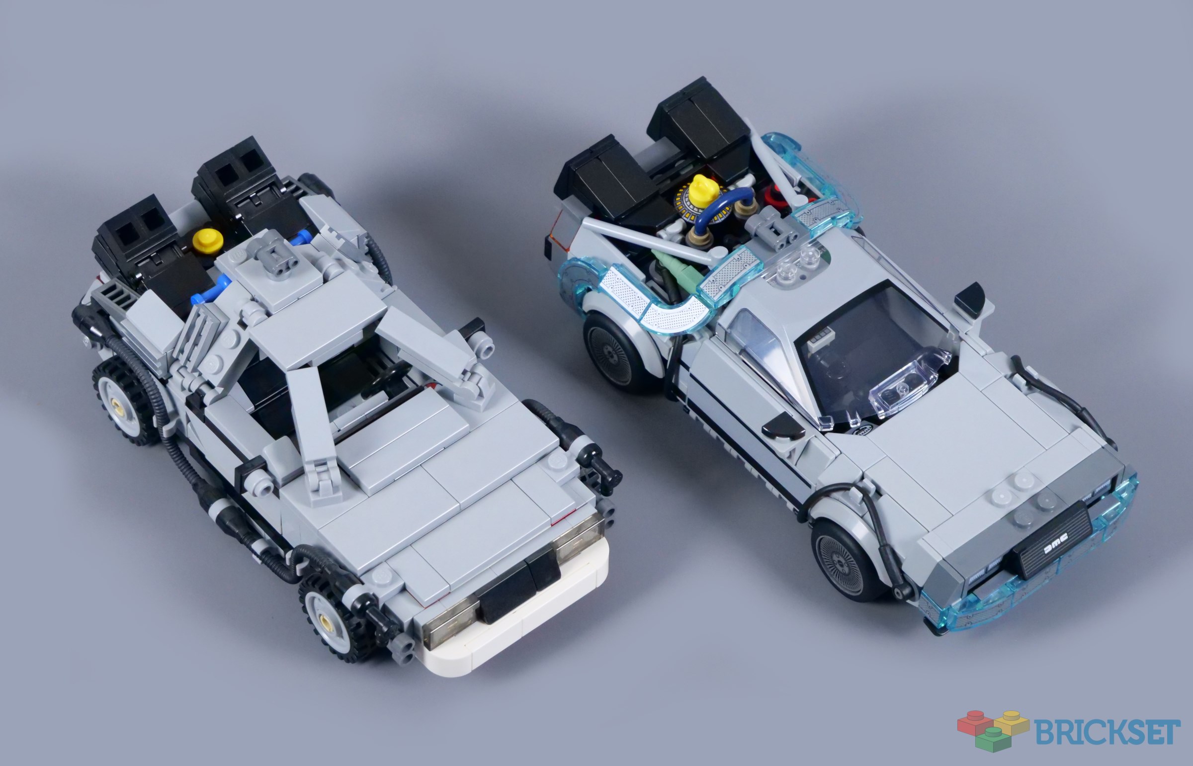 21103 The DeLorean Time Machine vs. 77256 Time Machine from Back